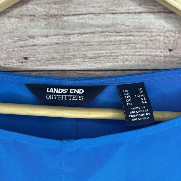 Lands' End Women's Bracelet Sleeve Blouse Top Siam Blue 12 - Picture 5 of 10